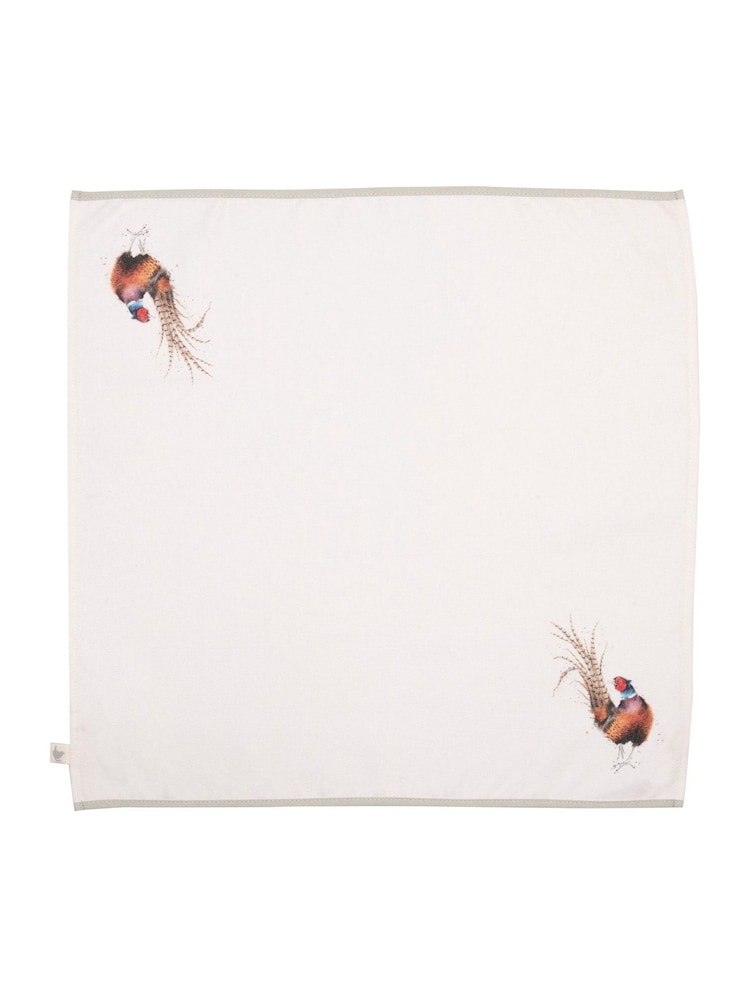 Wrendale Set of 4 Neutral Woodlanders Animal Print Fabric Napkins - Image 2 of 5