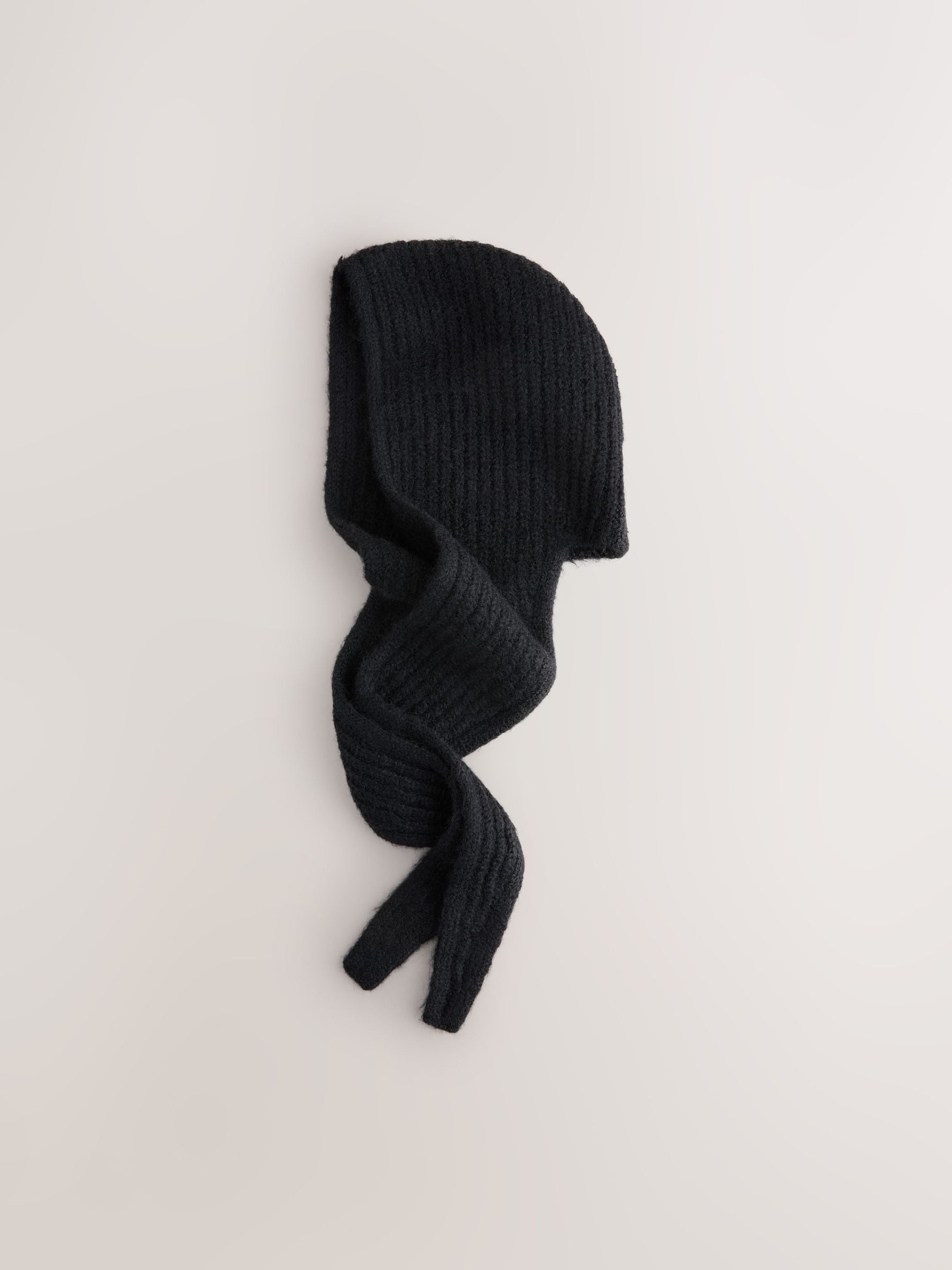 Buy Black Knitted Hooded Scarf from Next Canada
