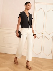 Love & Roses Black Sequin V-Neck Blouse - Image 3 of 4