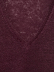 Mango Red Linen Short Sleeve T-Shirt - Image 6 of 6
