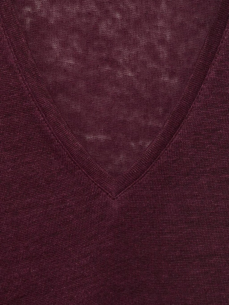 Mango Red Linen Short Sleeve T-Shirt - Image 6 of 6