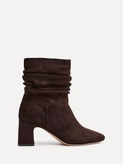 Linzi Brown Maven Ruched Block Heel Ankle Boots - Image 2 of 5