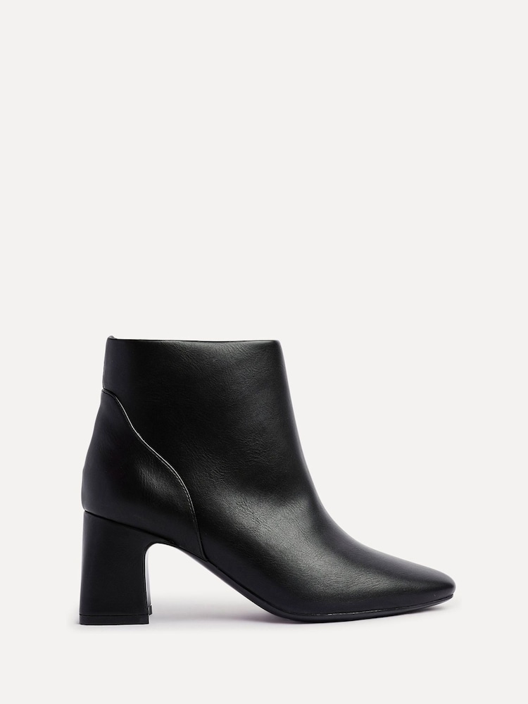 Linzi Black Cove Square Toe Block Heel Ankle Boots - Image 1 of 5