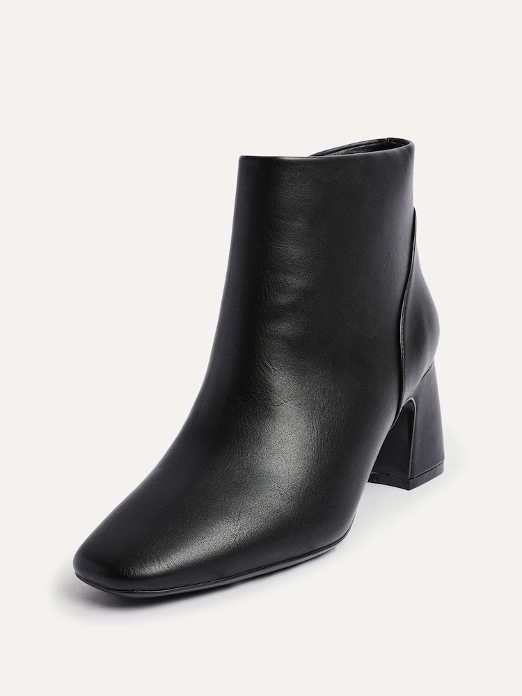 Linzi Black Cove Square Toe Block Heel Ankle Boots - Image 2 of 5