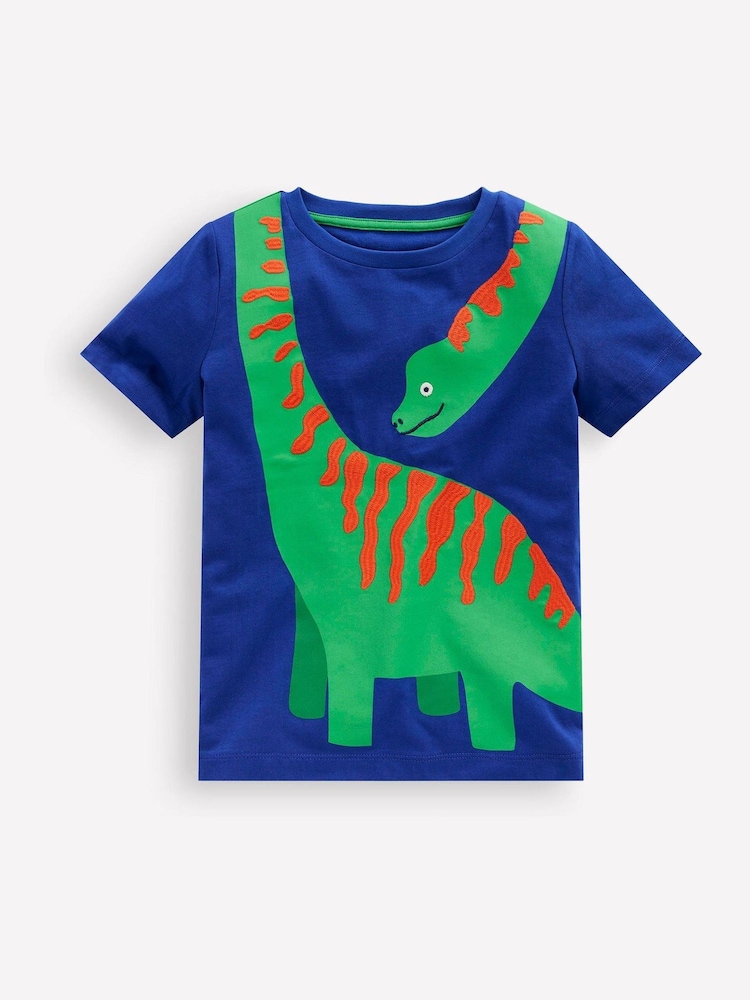 Boden Blue Dinosaur Fun Graphic Print T-Shirt - Image 1 of 3 Boden Blue Dinosaur Fun Graphic Print T-Shirt - Image 1 of 3