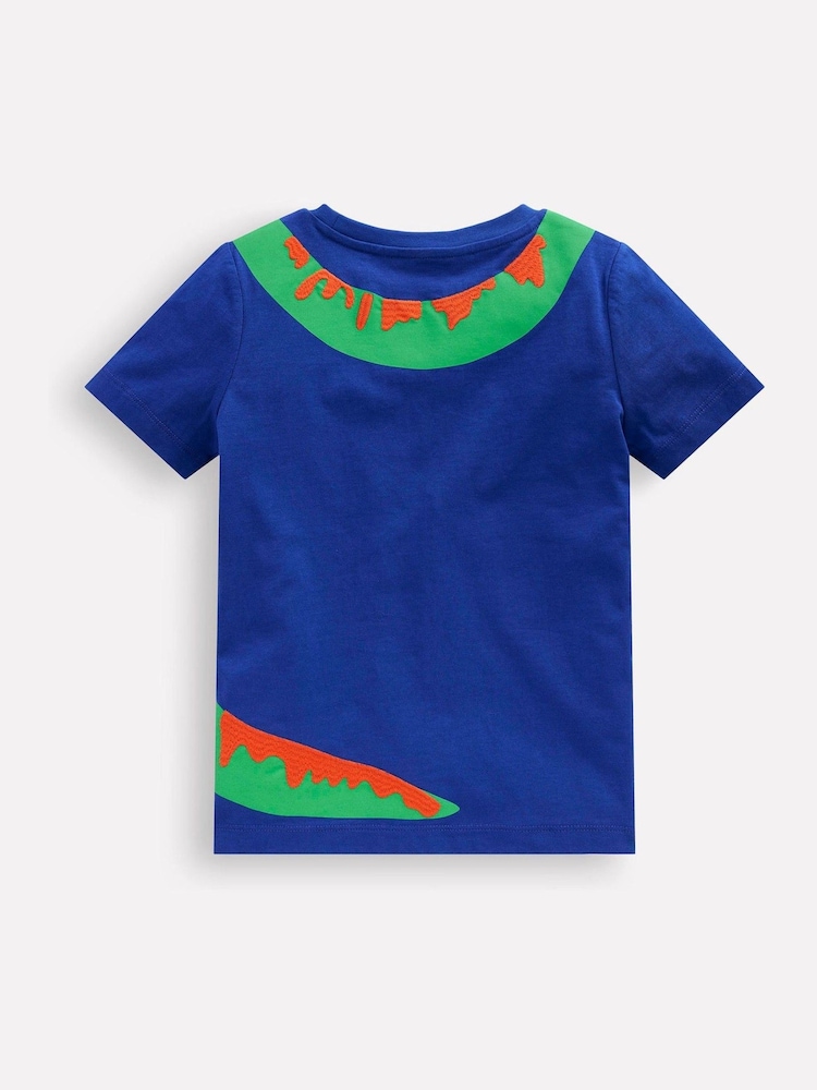 Boden Blue Dinosaur Fun Graphic Print T-Shirt - Image 2 of 3 Boden Blue Dinosaur Fun Graphic Print T-Shirt - Image 2 of 3