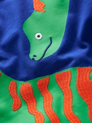 Boden Blue Dinosaur Fun Graphic Print T-Shirt - Image 3 of 3
