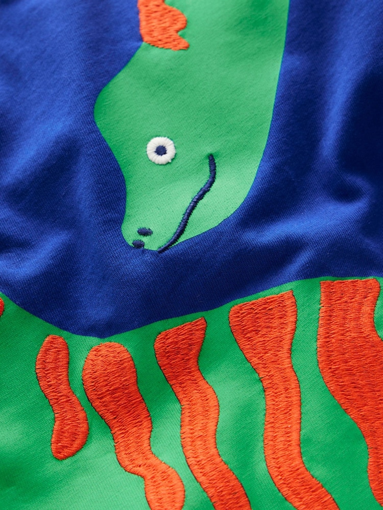 Boden Blue Dinosaur Fun Graphic Print T-Shirt - Image 3 of 3 Boden Blue Dinosaur Fun Graphic Print T-Shirt - Image 3 of 3