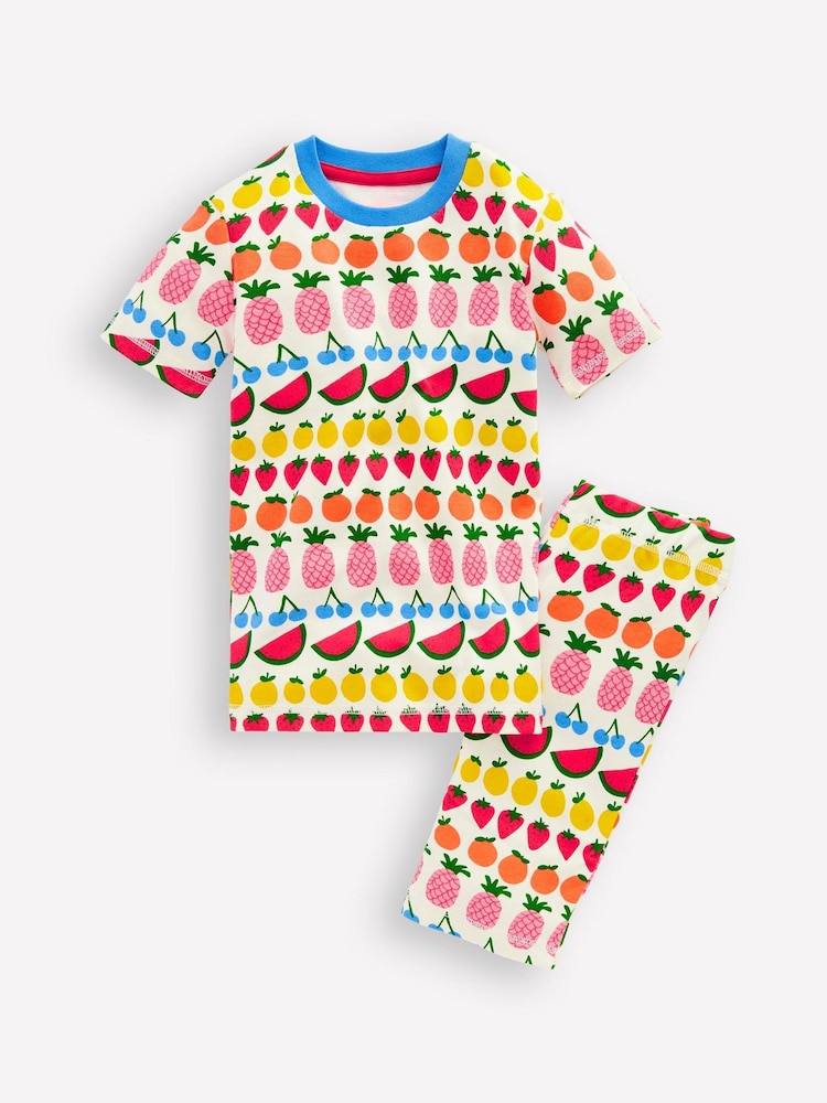 Boden Yellow Snug Short John Fruit Pyjamas - Image 1 of 3