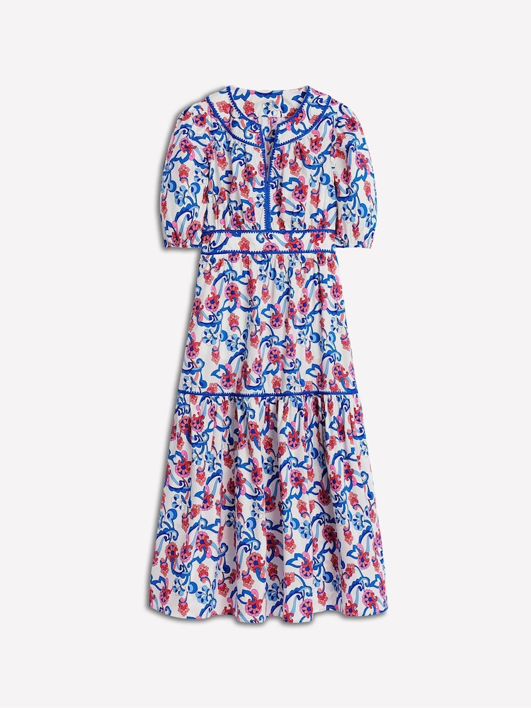 Boden Cream Rhea Embroidered Midi Dress - Image 6 of 6
