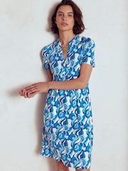 Boden Blue Naomi Short Sleeve Dress - Image 1 of 5