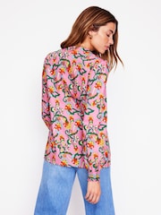 Boden Pink Cotton Notch Neck Top - Image 2 of 5