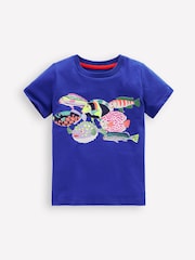 Boden Blue Fish Riso Graphic Print T-Shirt - Image 1 of 3