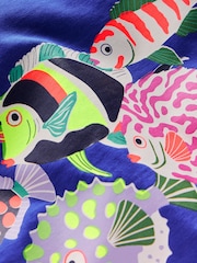 Boden Blue Fish Riso Graphic Print T-Shirt - Image 3 of 3