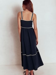 Boden Blue Smocked Trim Maxi Dress - Image 3 of 5