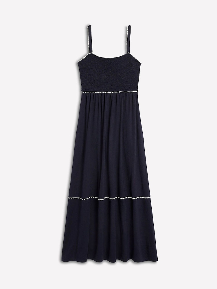 Boden Blue Smocked Trim Maxi Dress - Image 5 of 5