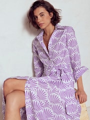 Boden Purple Amy Cotton Midi Shirt Dress - Image 1 of 5
