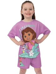 Character Purple Dora The Explorer Short Pyjamas - Image 1 of 10