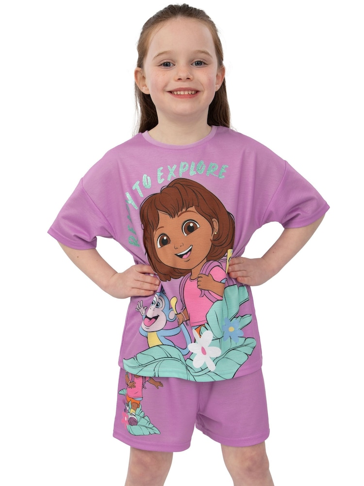 Character Purple Dora The Explorer Short Pyjamas - Image 1 of 10