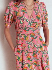 Boden Pink Rosie Godet Tea Dress - Image 2 of 5