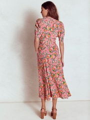 Boden Pink Rosie Godet Tea Dress - Image 3 of 5