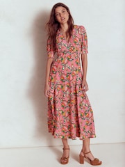 Boden Pink Rosie Godet Tea Dress - Image 4 of 5