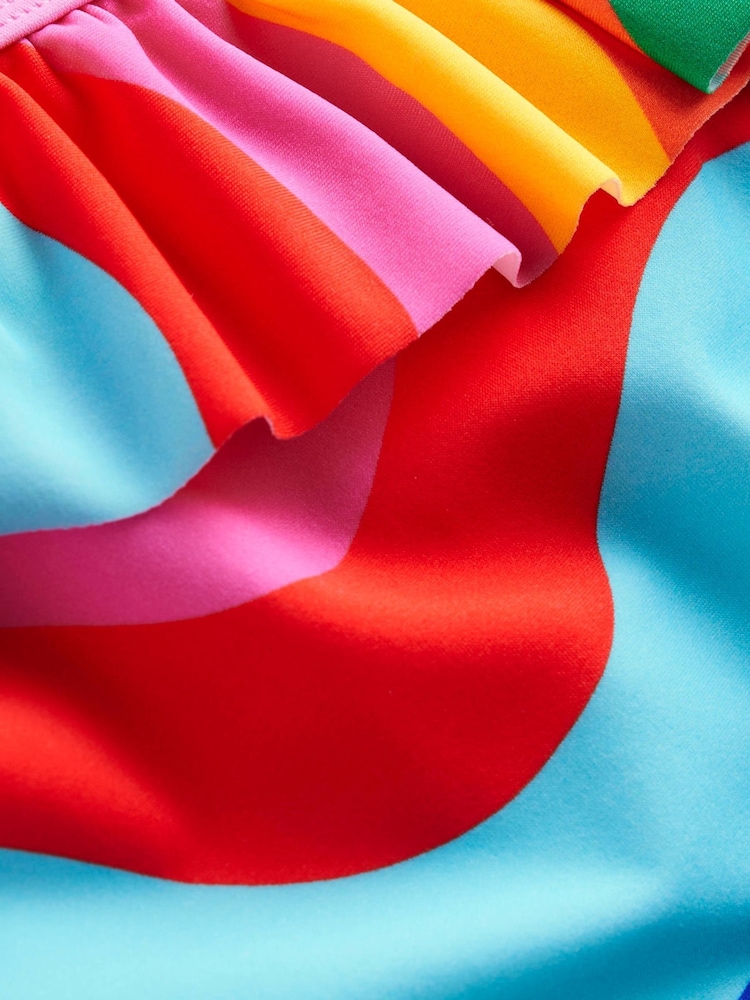 Boden Pink Lila One Shoulder Rainbow Swimsuit - Image 3 of 3