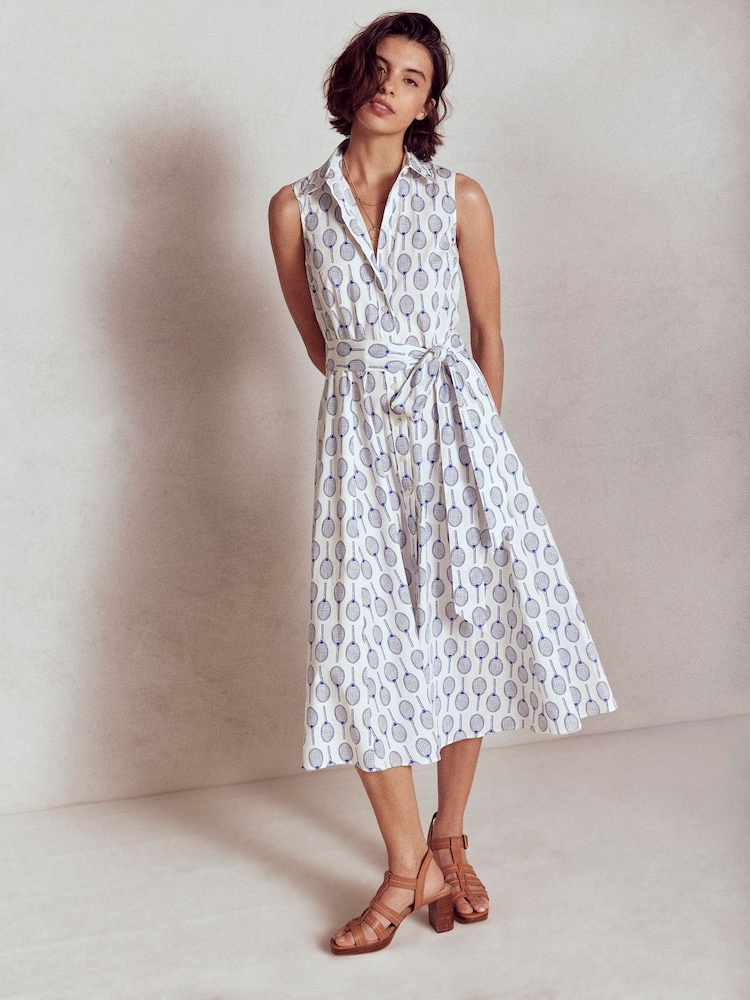 Boden Cream Amy Sleeveless Tennis Shirt Dress - Image 1 of 5