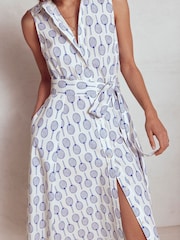 Boden Cream Amy Sleeveless Tennis Shirt Dress - Image 2 of 5