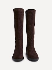 Linzi Brown Wide Fit Wide Fit Steel High Leg Boots With Stretch Panel - Image 4 of 5