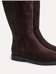 Linzi Brown Wide Fit Wide Fit Steel High Leg Boots With Stretch Panel - Image 5 of 5