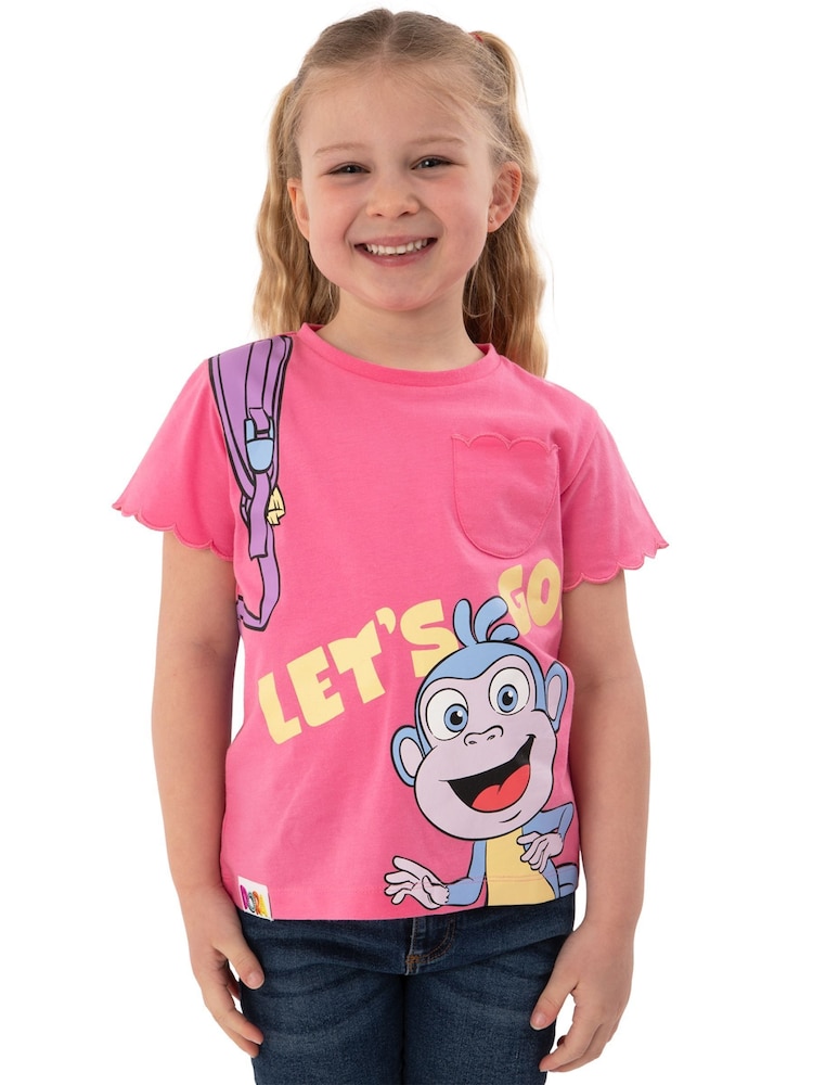 Character Pink Girls Dora The Explorer T-Shirt - Image 1 of 10