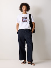 Jigsaw White Blue Daffodils T-Shirt - Image 2 of 5