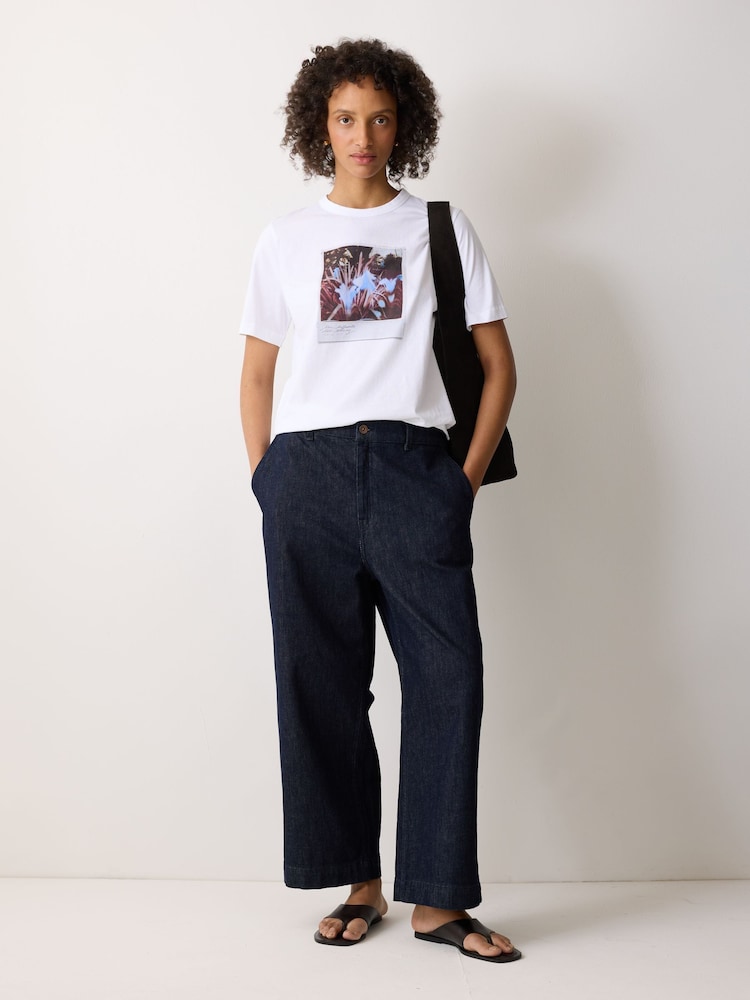 Jigsaw White Blue Daffodils T-Shirt - Image 2 of 5