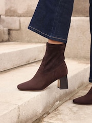 Linzi Brown Francisco Stacked Block Heel Ankle Boots - Image 1 of 5