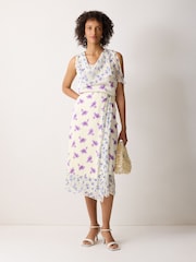 Jigsaw Purple Lily Silk Trim Drape Top - Image 1 of 4