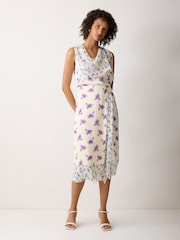 Jigsaw Purple Lily Silk Trim Drape Top - Image 3 of 4