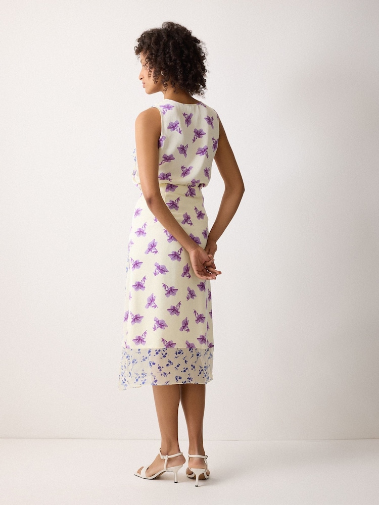 Jigsaw Purple Lily Silk Trim Drape Top - Image 4 of 4
