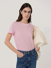 Jigsaw Pink Supima Cotton Crew Neck T-Shirt - Image 1 of 6
