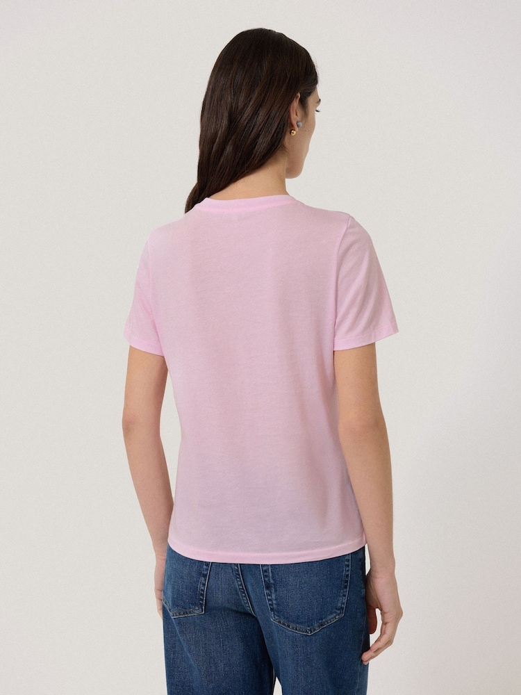 Jigsaw Pink Supima Cotton Crew Neck T-Shirt - Image 2 of 6