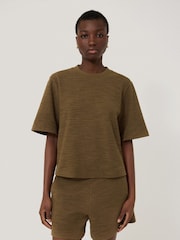 Jigsaw Green Short Sleeve Textured T-Shirt - Image 2 of 5