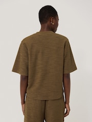 Jigsaw Green Short Sleeve Textured T-Shirt - Image 3 of 5