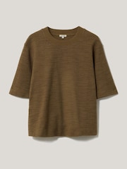 Jigsaw Green Short Sleeve Textured T-Shirt - Image 5 of 5
