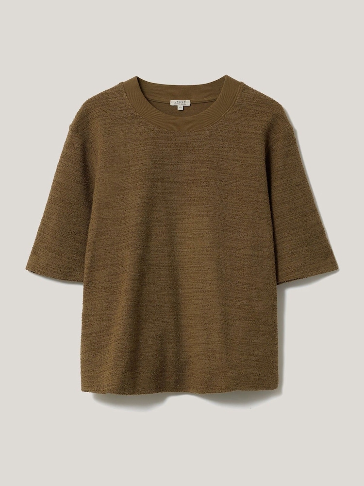 Jigsaw Green Short Sleeve Textured T-Shirt - Image 5 of 5