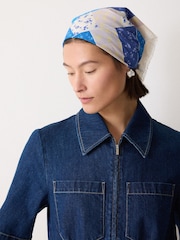 Jigsaw Blue Patchwork Bandana Scarf - Image 2 of 3