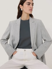 Jigsaw Grey Supima Cotton Crew Neck T-Shirt - Image 1 of 6