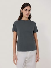 Jigsaw Grey Supima Cotton Crew Neck T-Shirt - Image 2 of 6