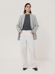 Jigsaw Grey Supima Cotton Crew Neck T-Shirt - Image 5 of 6