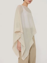 Jigsaw Cream Sheer Linen Blend Poncho - Image 5 of 6