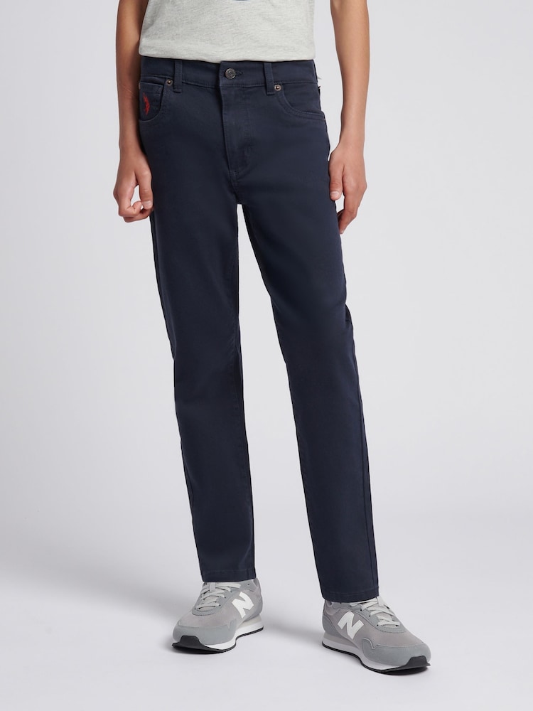 U.S. Polo Assn. Dark Sapphire Navy Boys Core 5 Pocket Trousers - Image 1 of 10
